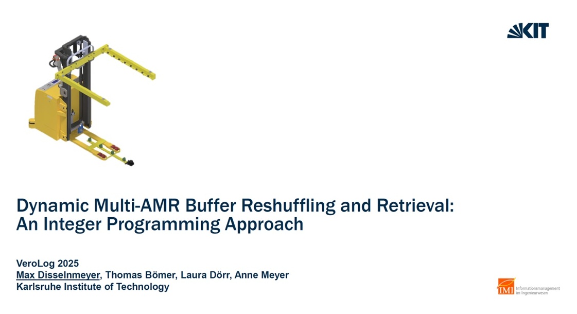 IMI Präsentation zu dynamischem Multi-AMR Buffer Management am KIT.