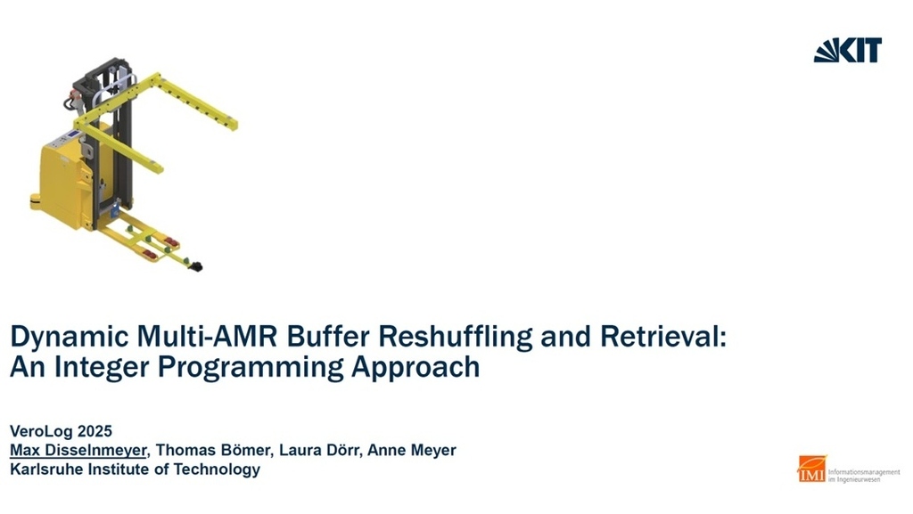 Präsentationsfolie über dynamische AMR-Puffer-Umsortierung am KIT.